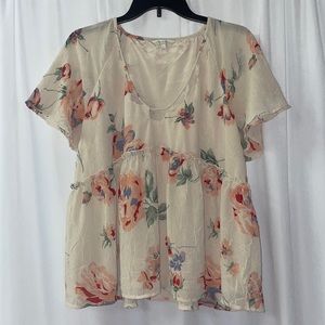 Lucky Brand Los Angeles Babydoll Blouse
